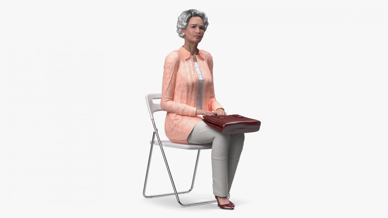 3D model Asian Old Ladies Sitting Collection