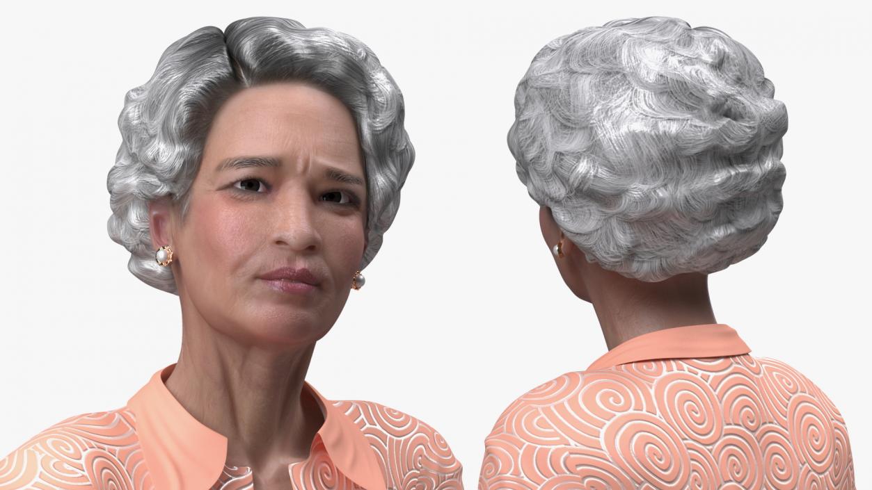 3D model Asian Old Ladies Sitting Collection