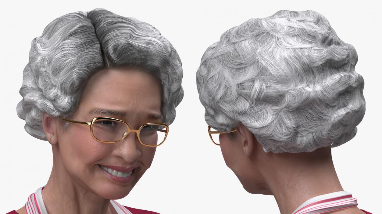 3D model Asian Old Ladies Sitting Collection