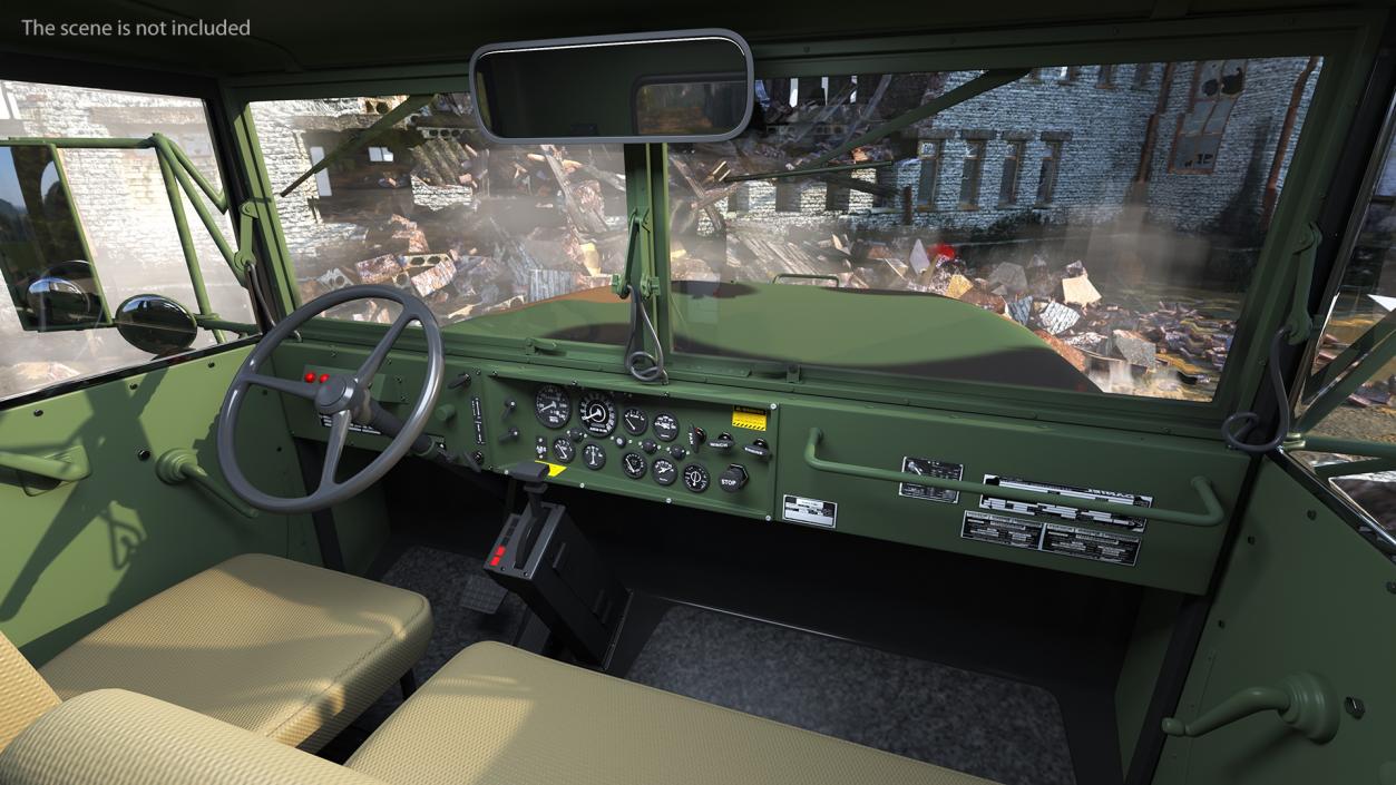 3D M939 Military Cargo Truck Green