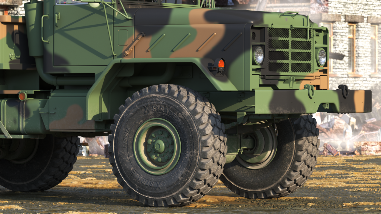 3D M939 Military Cargo Truck Green