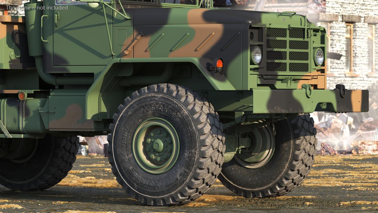 3D M939 Military Cargo Truck Green