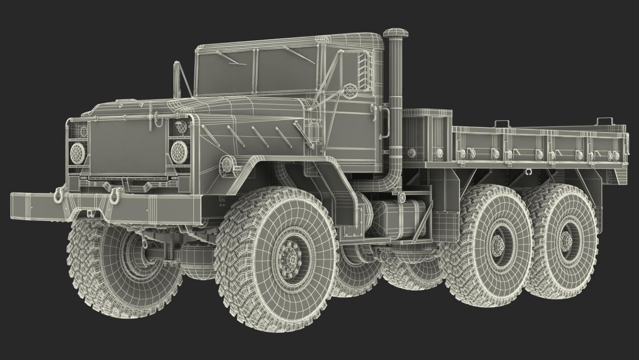 3D M939 Military Cargo Truck Green