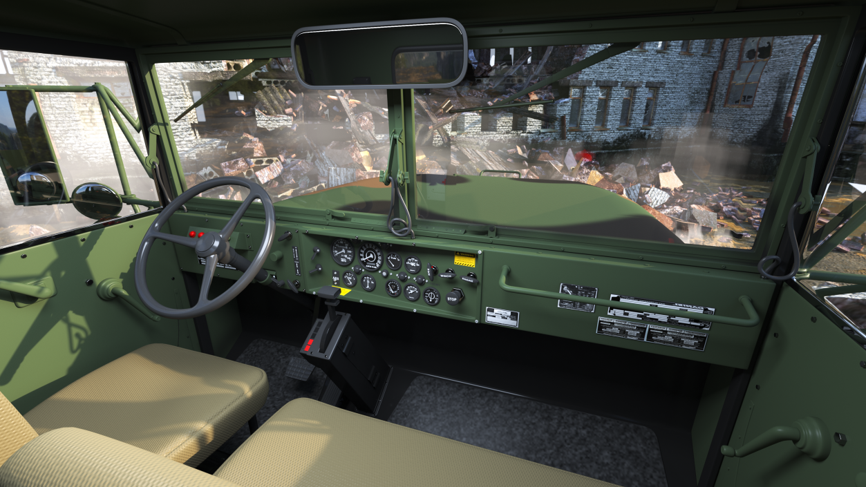 3D M939 Military Cargo Truck Green