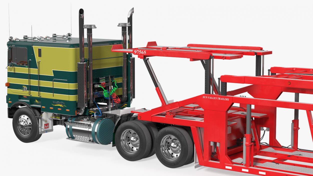 3D model Marmon Truck with Sun Valley Car Carrier