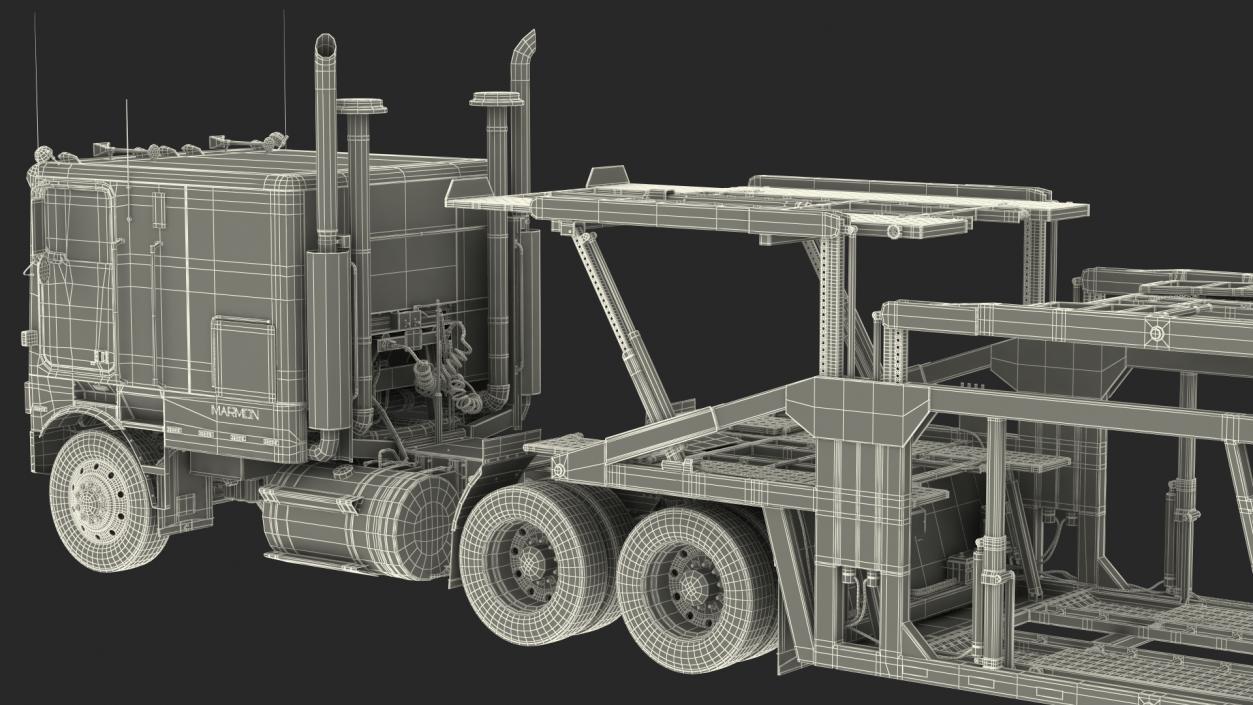 3D model Marmon Truck with Sun Valley Car Carrier