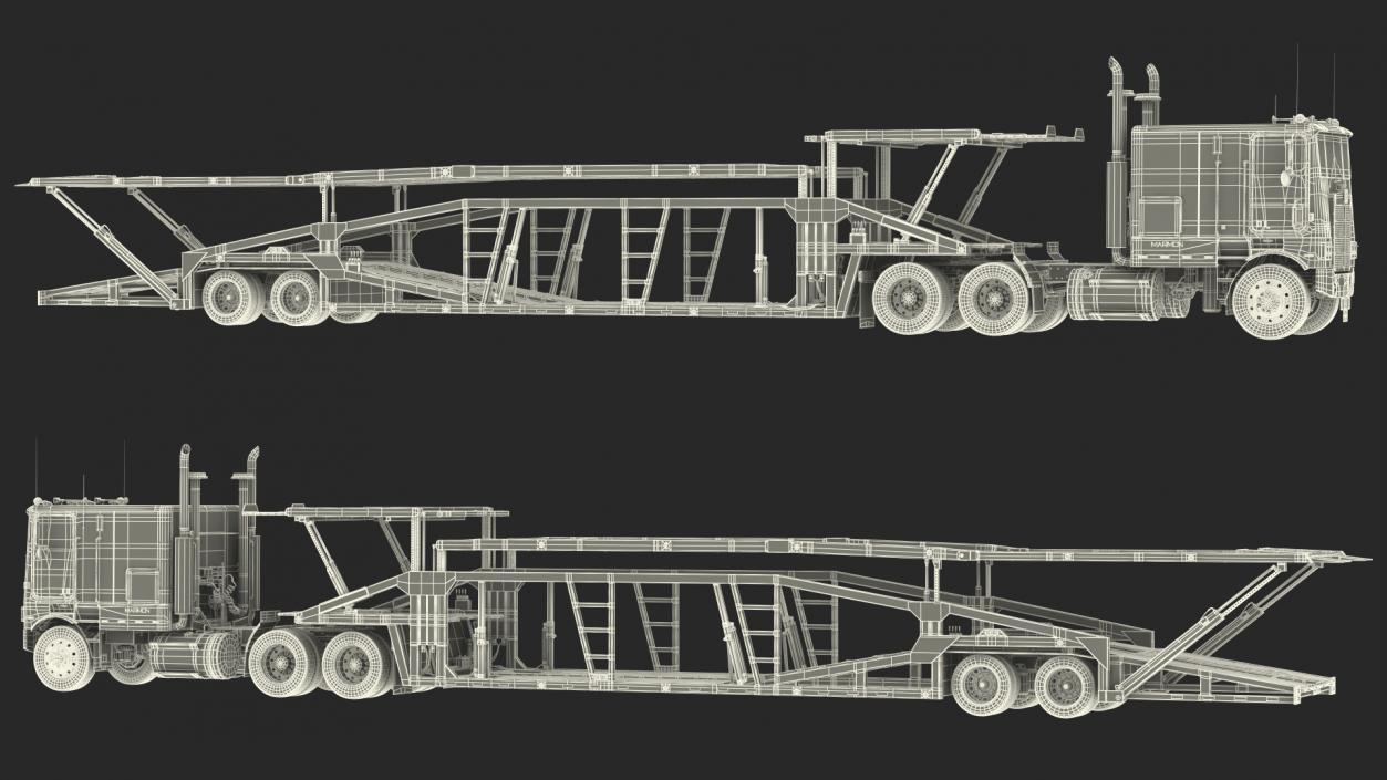 3D model Marmon Truck with Sun Valley Car Carrier