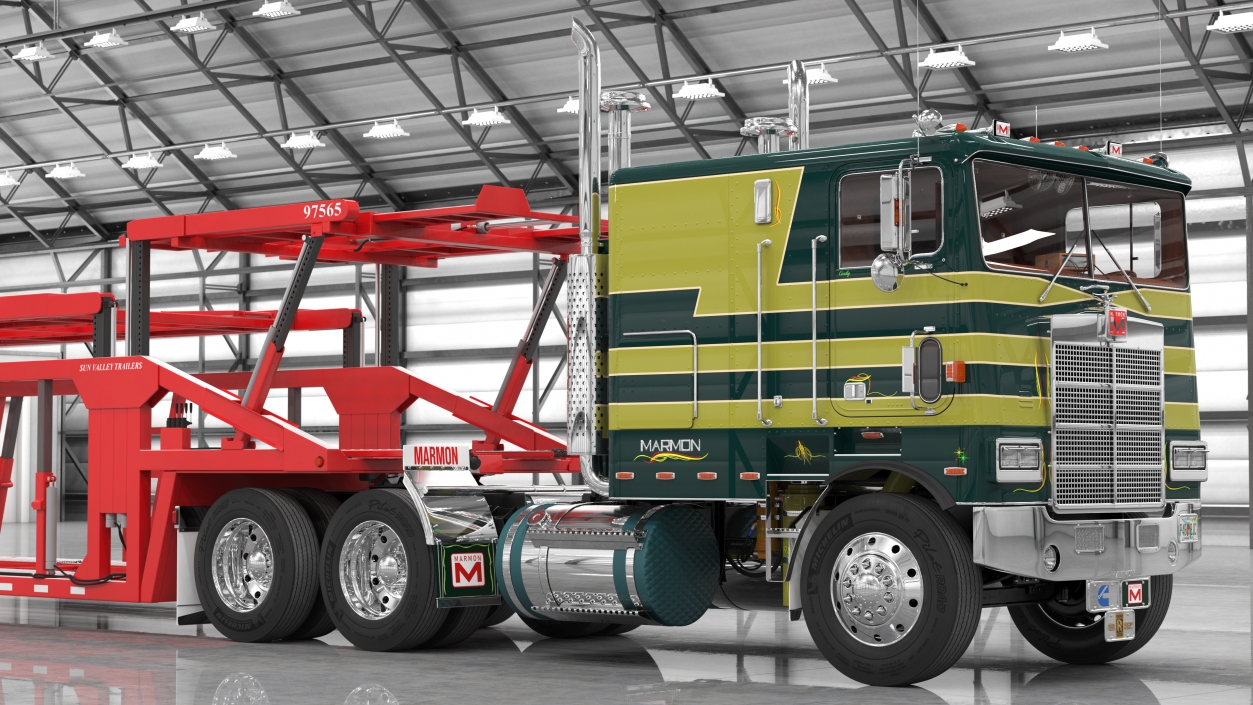 3D model Marmon Truck with Sun Valley Car Carrier