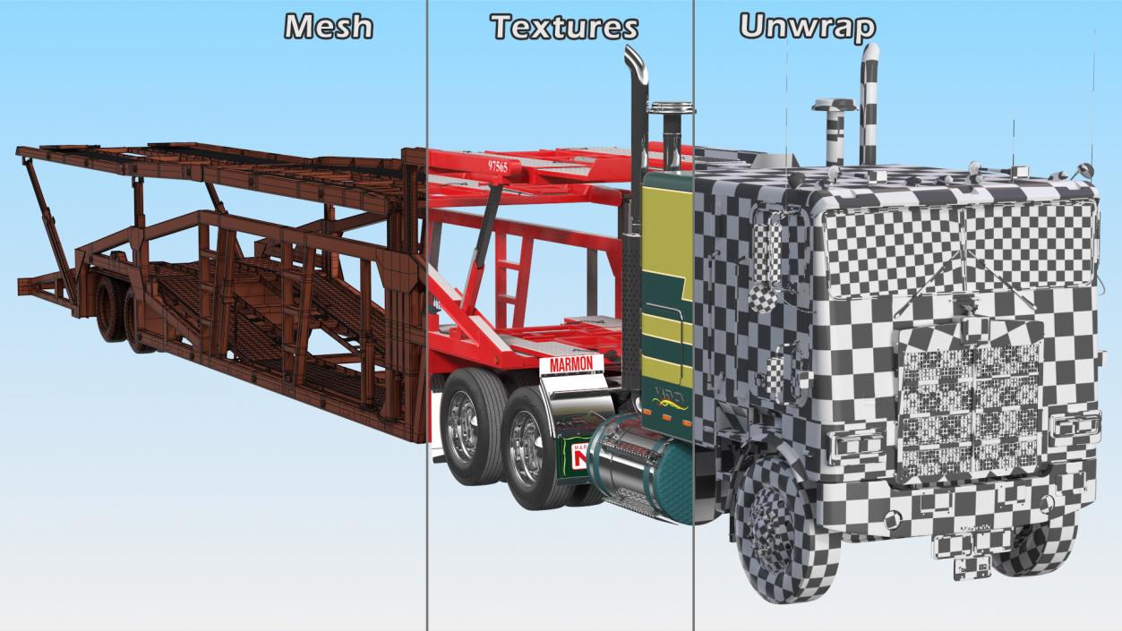 3D model Marmon Truck with Sun Valley Car Carrier