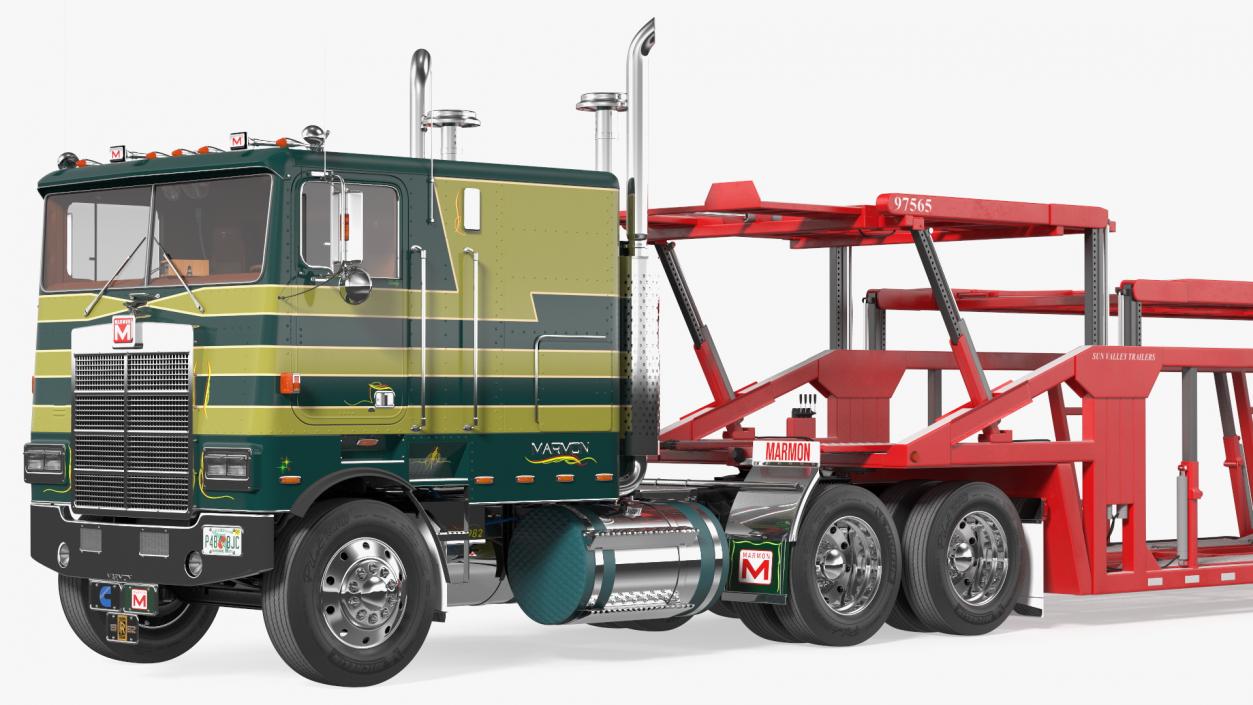 3D model Marmon Truck with Sun Valley Car Carrier