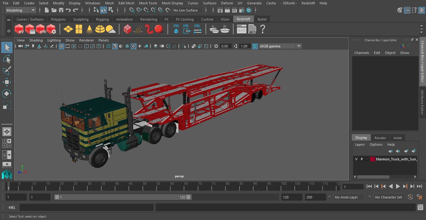 3D model Marmon Truck with Sun Valley Car Carrier