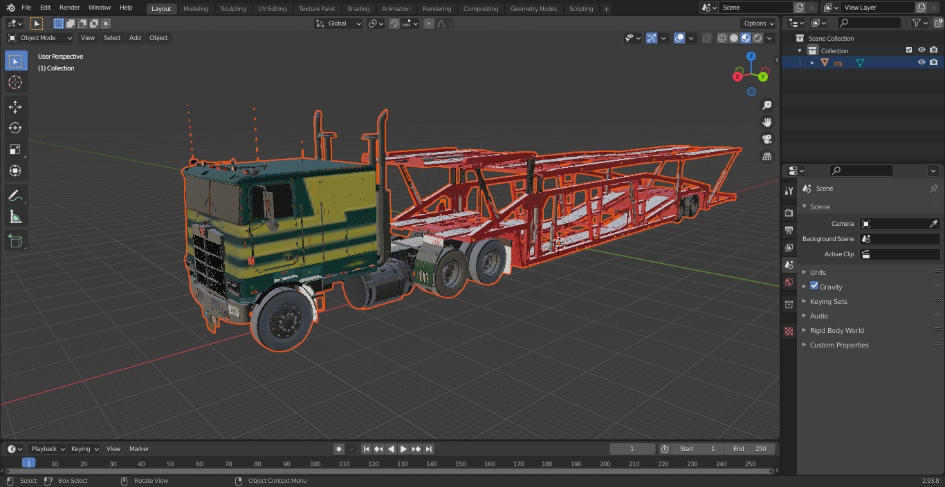 3D model Marmon Truck with Sun Valley Car Carrier