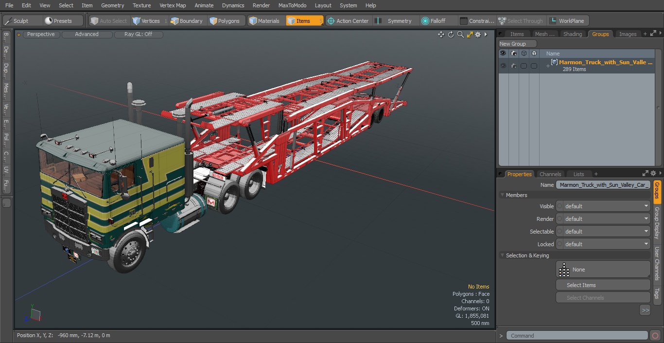 3D model Marmon Truck with Sun Valley Car Carrier