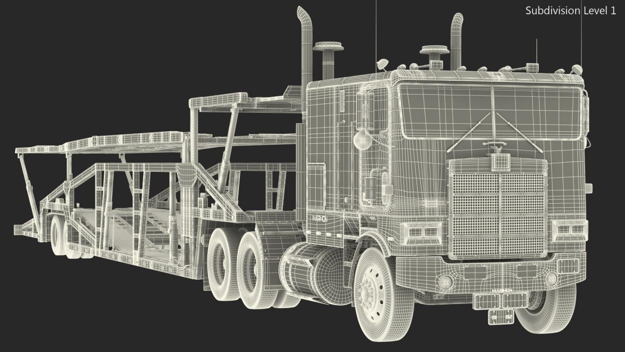 3D model Marmon Truck with Sun Valley Car Carrier