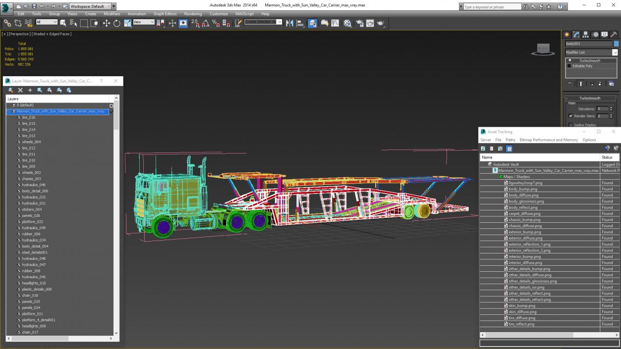 3D model Marmon Truck with Sun Valley Car Carrier