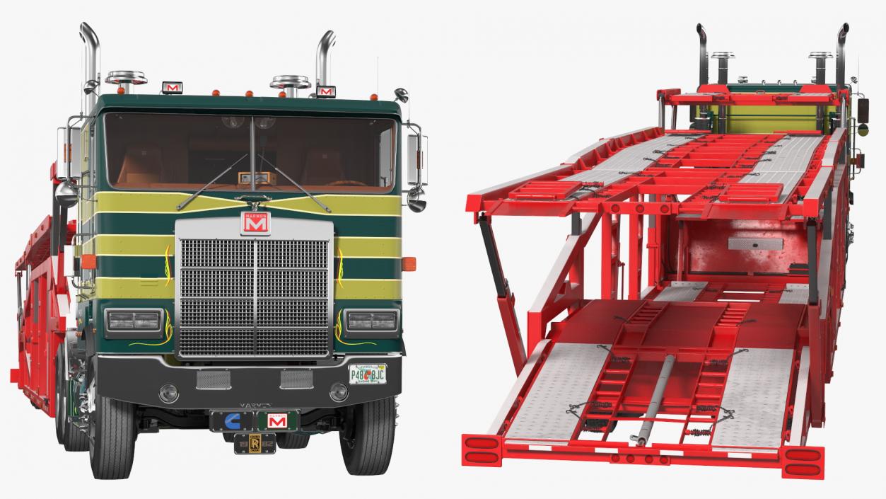 3D model Marmon Truck with Sun Valley Car Carrier