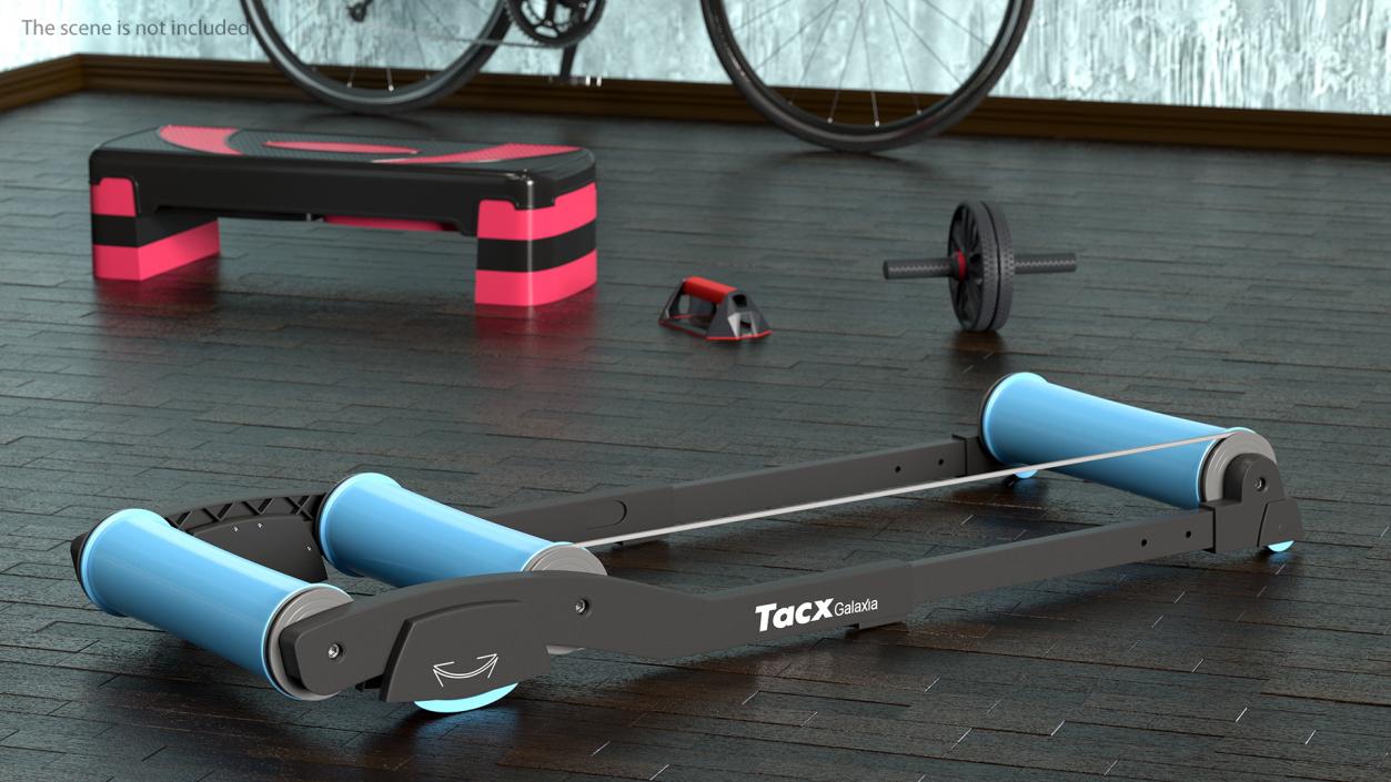 3D Bicyclist Riding Tacx Galaxia Advanced Roller Trainer model