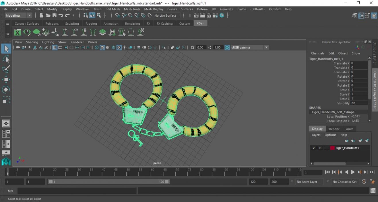 3D model Tiger Handcuffs