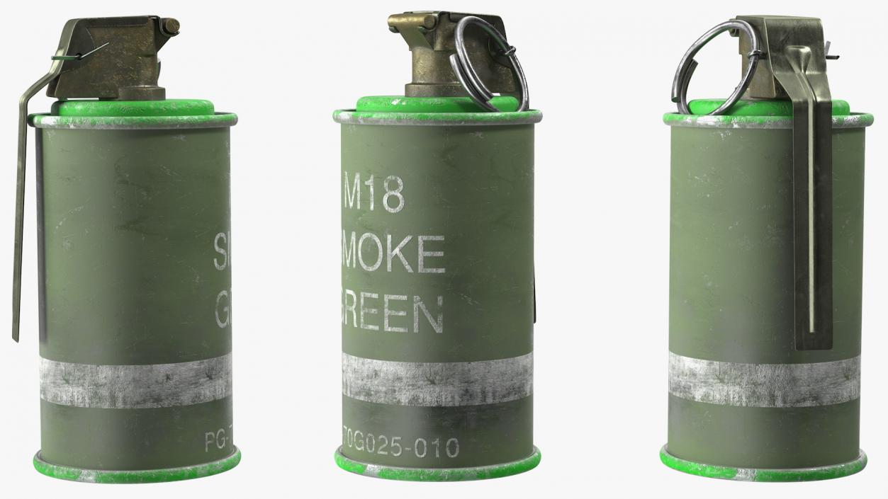 M18 Smoke Grenade Green Old 3D