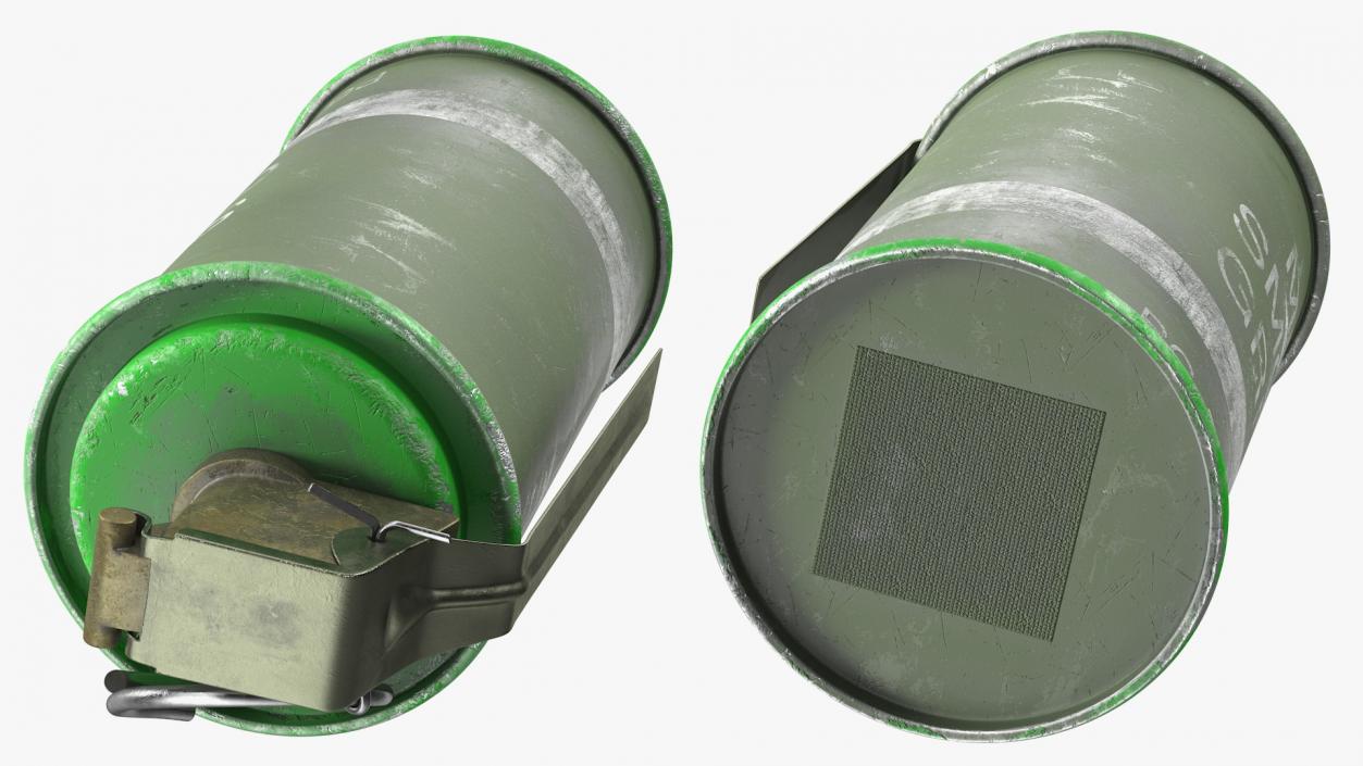 M18 Smoke Grenade Green Old 3D