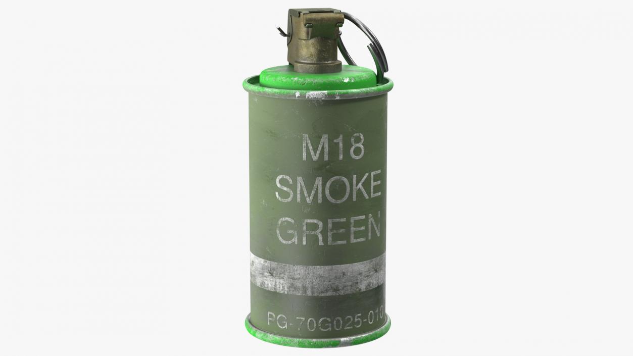 M18 Smoke Grenade Green Old 3D