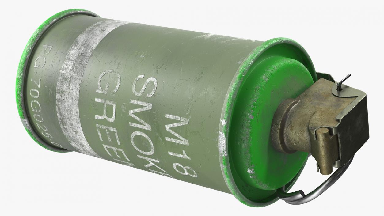 M18 Smoke Grenade Green Old 3D