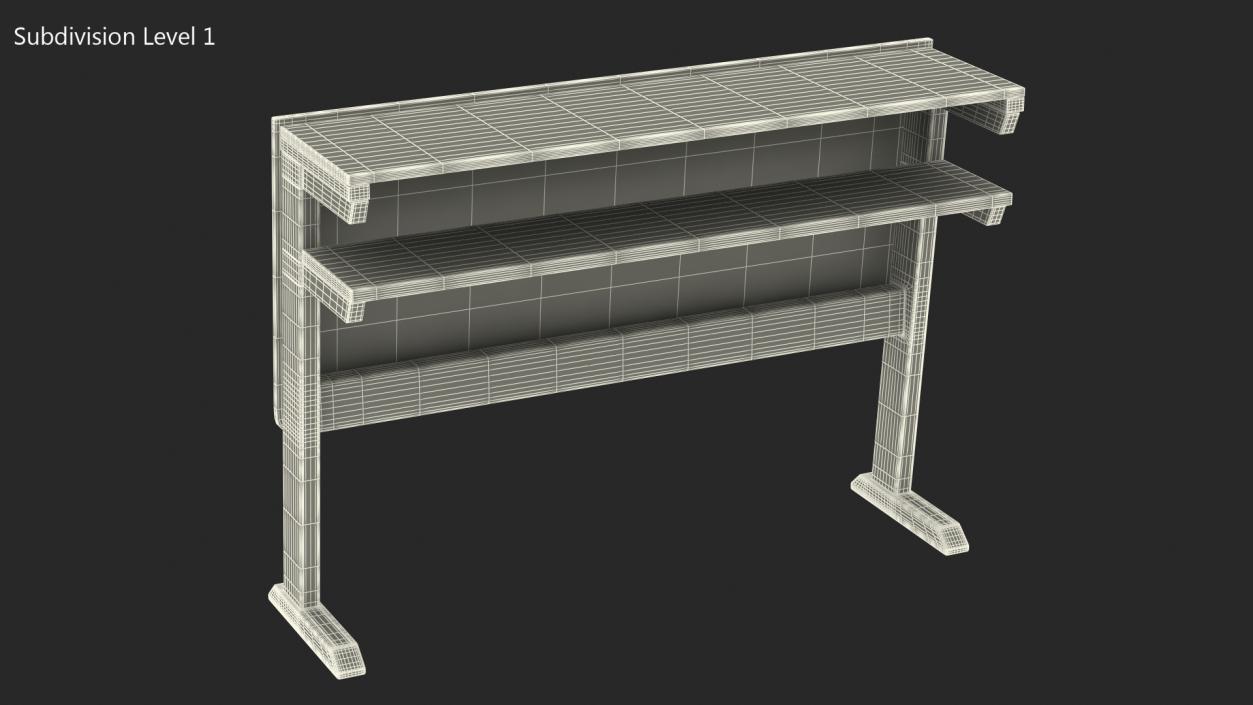 3D University Seating System Table For Two Seats(1) model