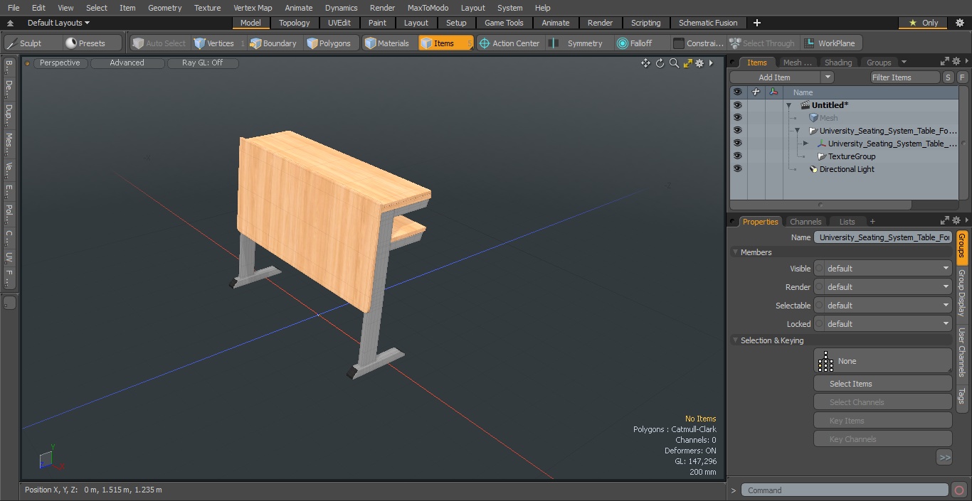 3D University Seating System Table For Two Seats(1) model