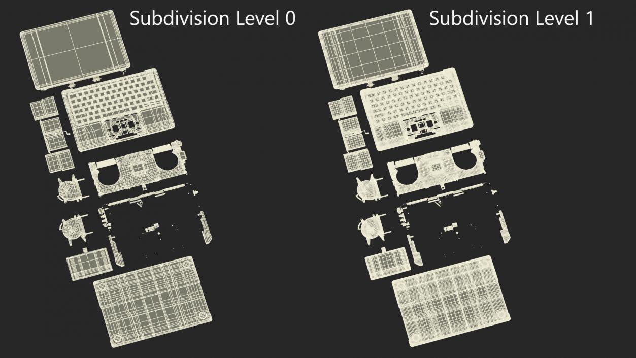 3D Disassembled Components MacBook Pro 14 M2