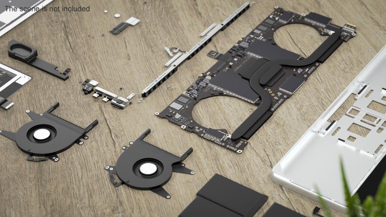 3D Disassembled Components MacBook Pro 14 M2