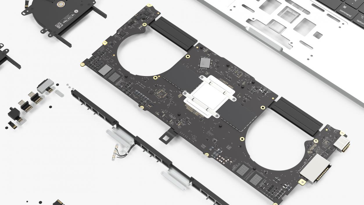 3D Disassembled Components MacBook Pro 14 M2