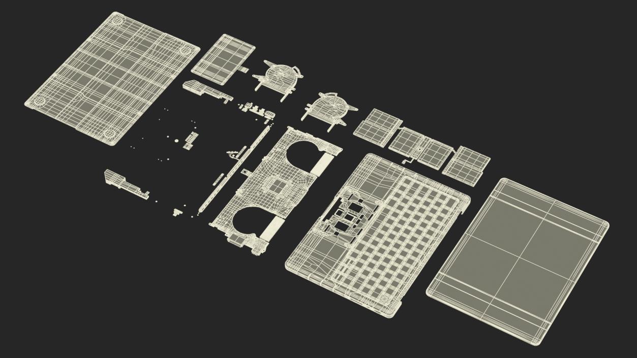 3D Disassembled Components MacBook Pro 14 M2