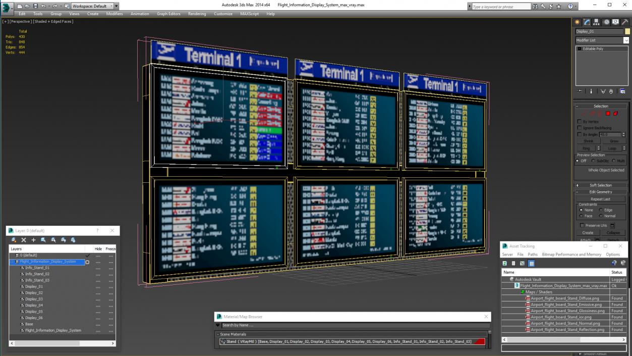 3D Flight Information Display System model