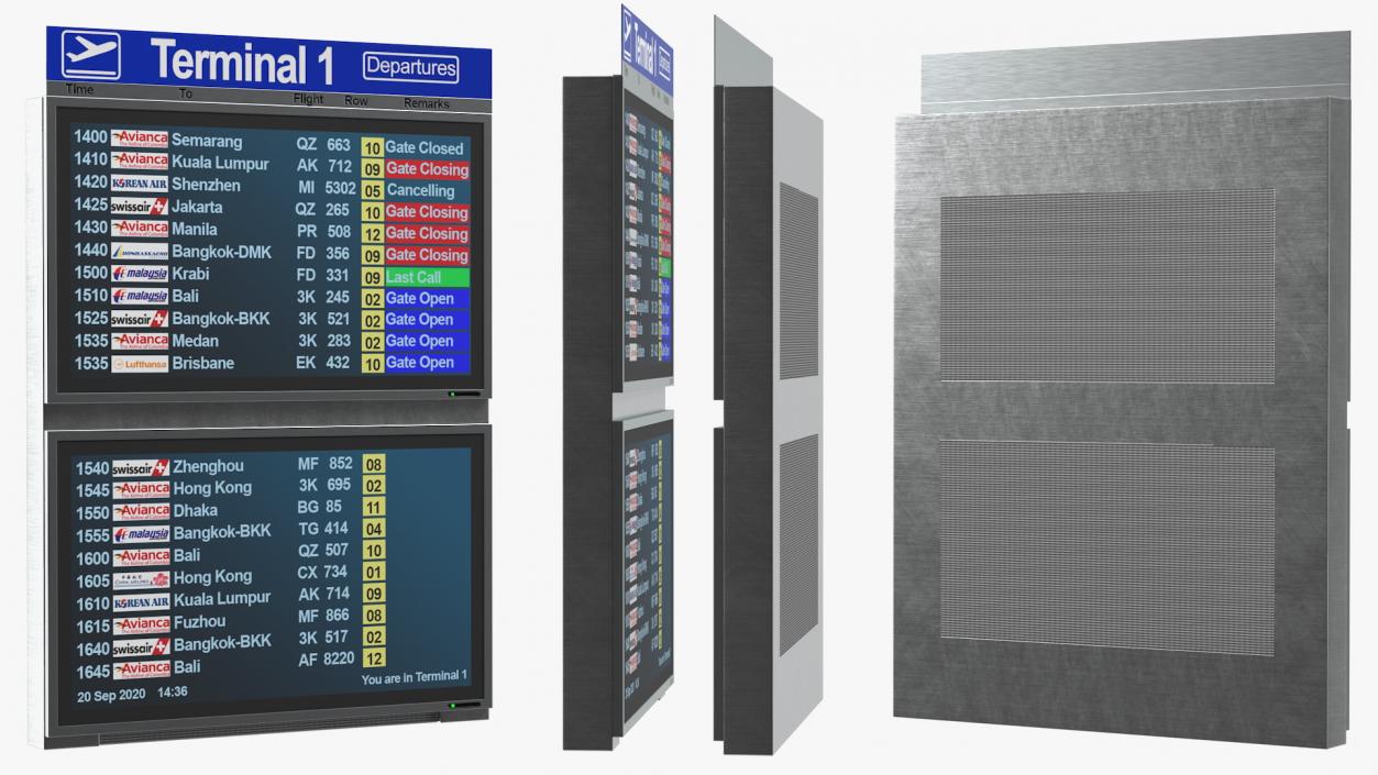 3D Flight Information Display System model