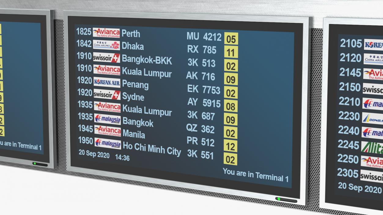 3D Flight Information Display System model