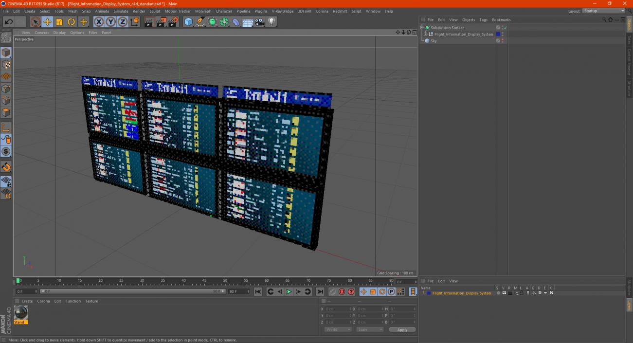 3D Flight Information Display System model