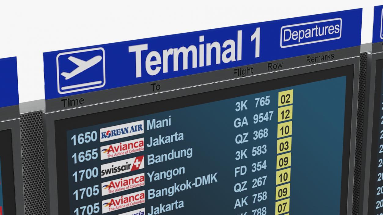 3D Flight Information Display System model