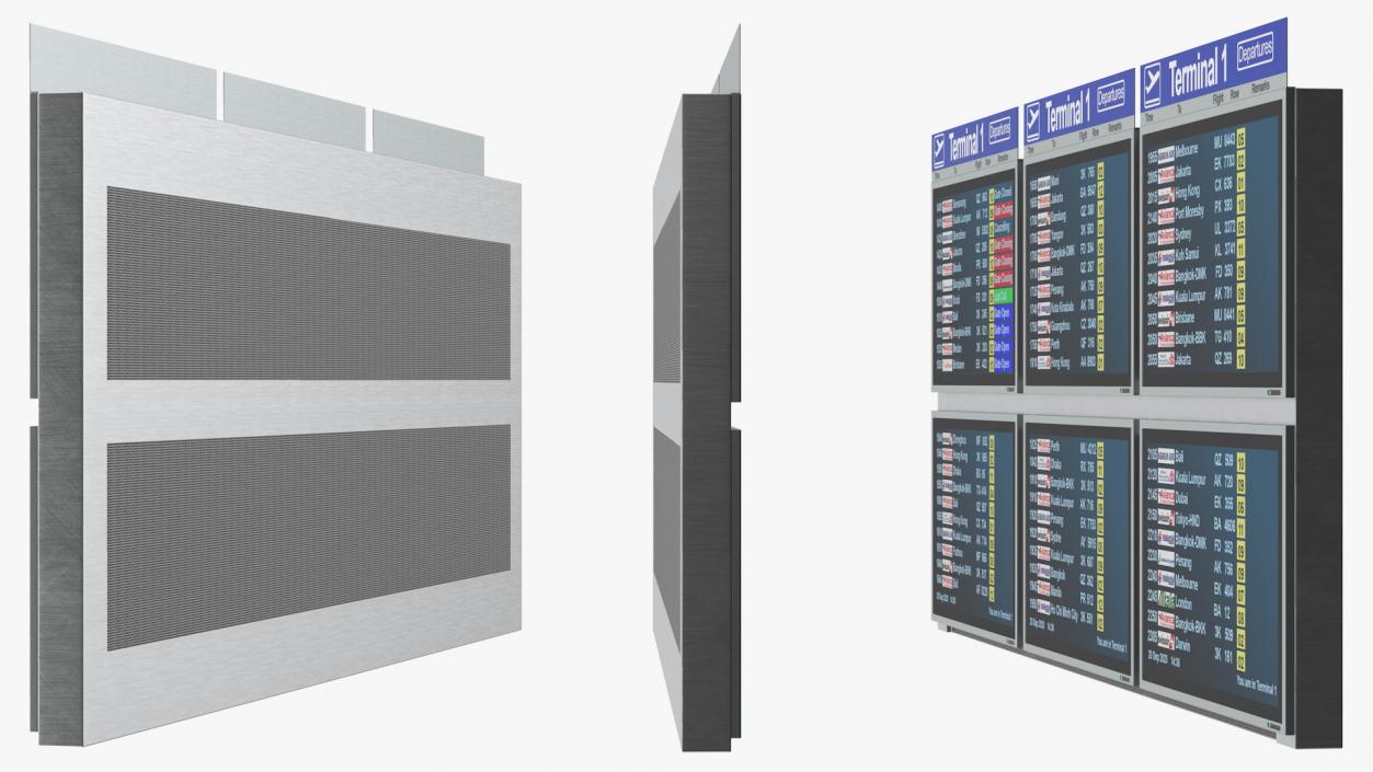 3D Flight Information Display System model