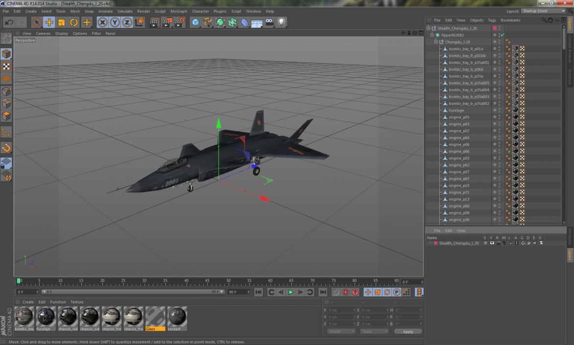 3D model Stealth Chengdu J-20