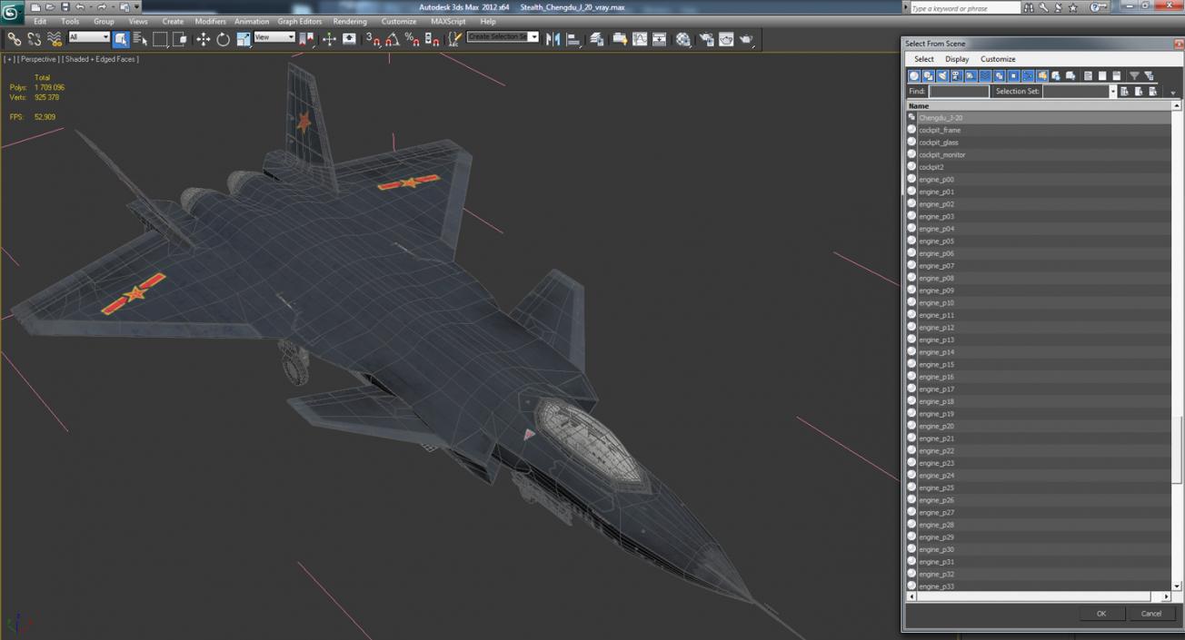 3D model Stealth Chengdu J-20