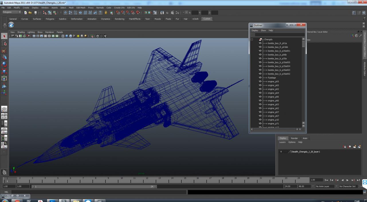 3D model Stealth Chengdu J-20