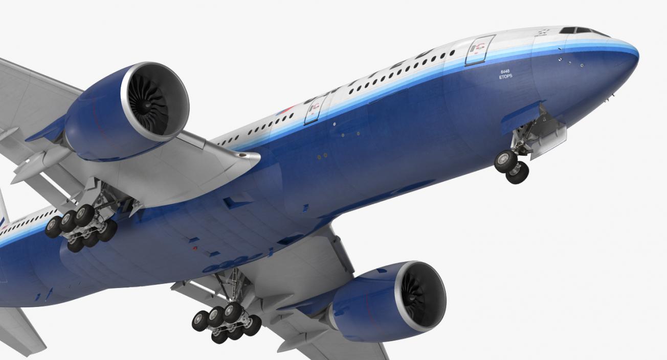 3D model Boeing 777-200 United Airlines