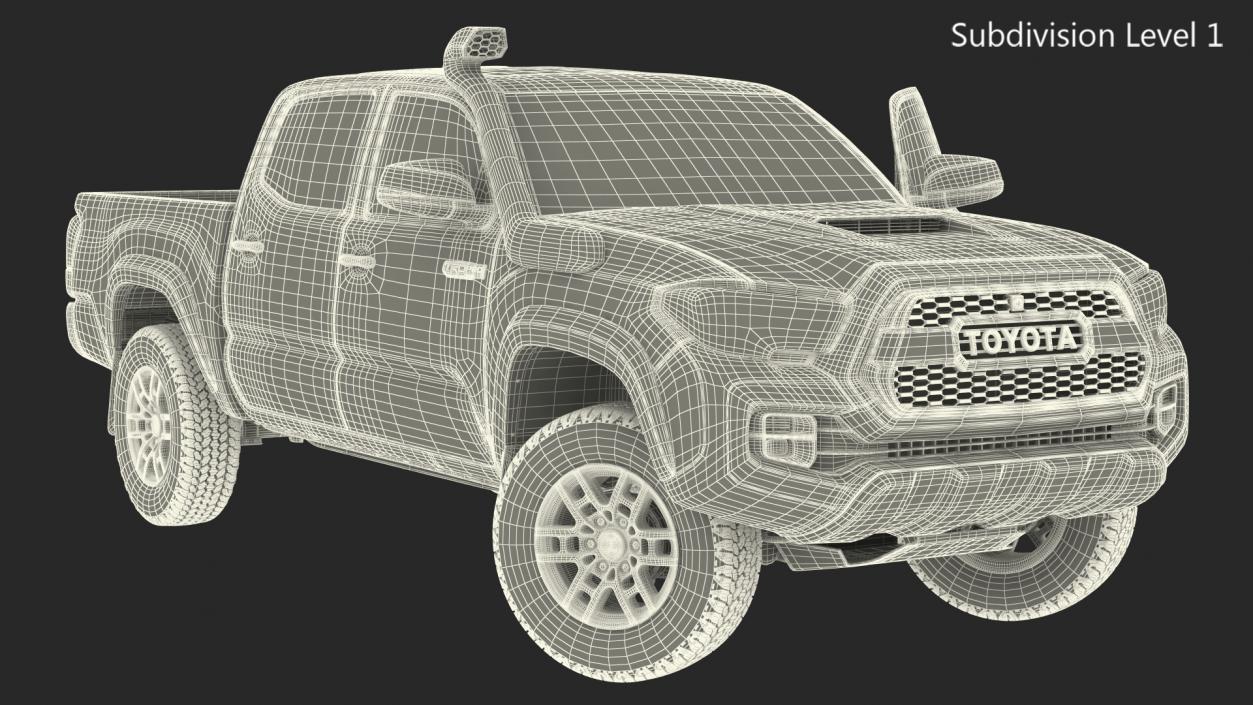 Toyota Tacoma TRD Pro Army Green 2021 Rigged 3D model