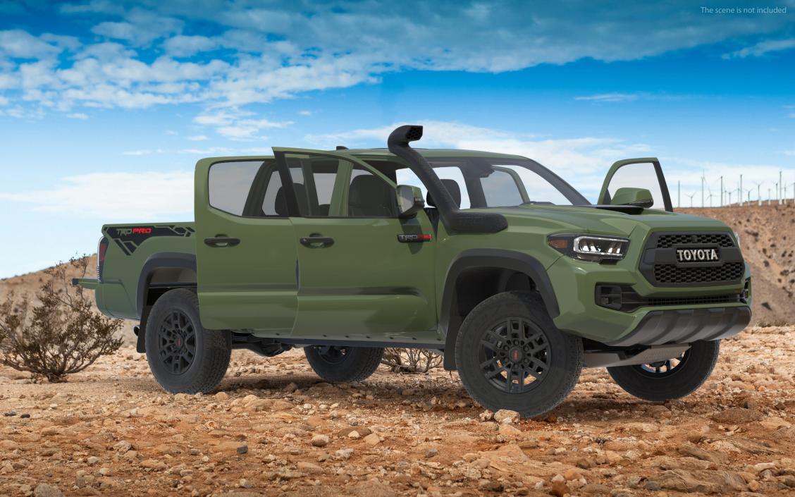 Toyota Tacoma TRD Pro Army Green 2021 Rigged 3D model