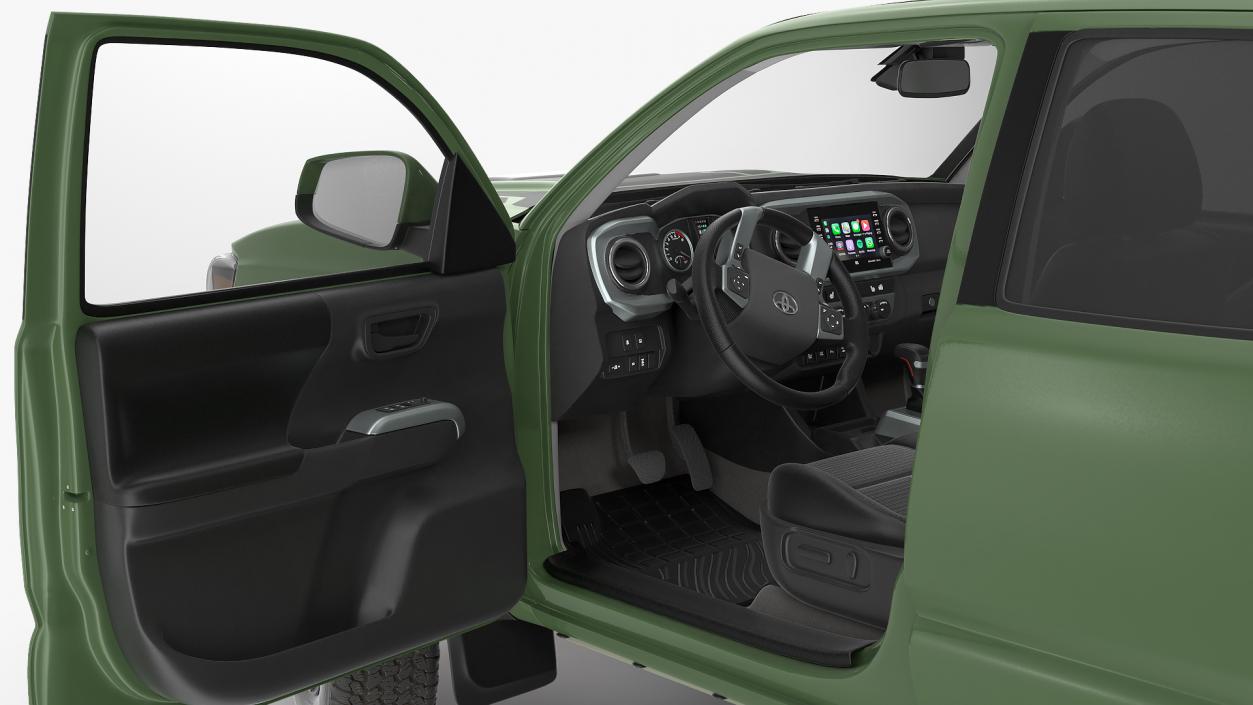 Toyota Tacoma TRD Pro Army Green 2021 Rigged 3D model