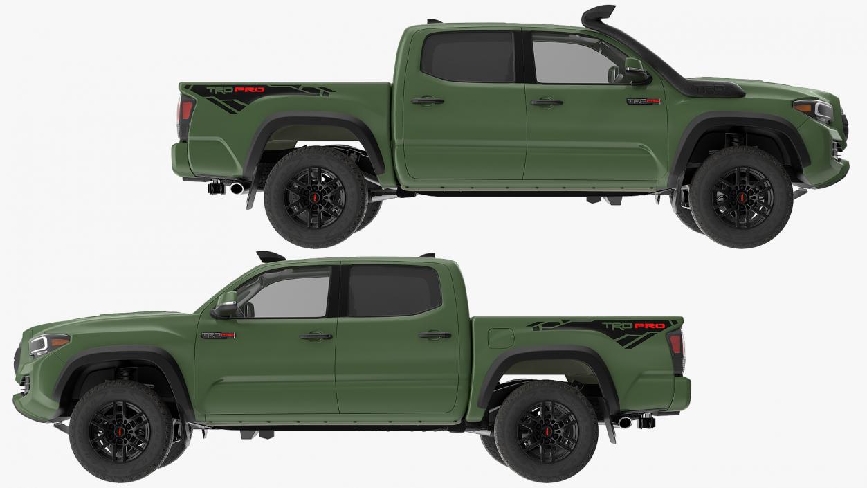 Toyota Tacoma TRD Pro Army Green 2021 Rigged 3D model