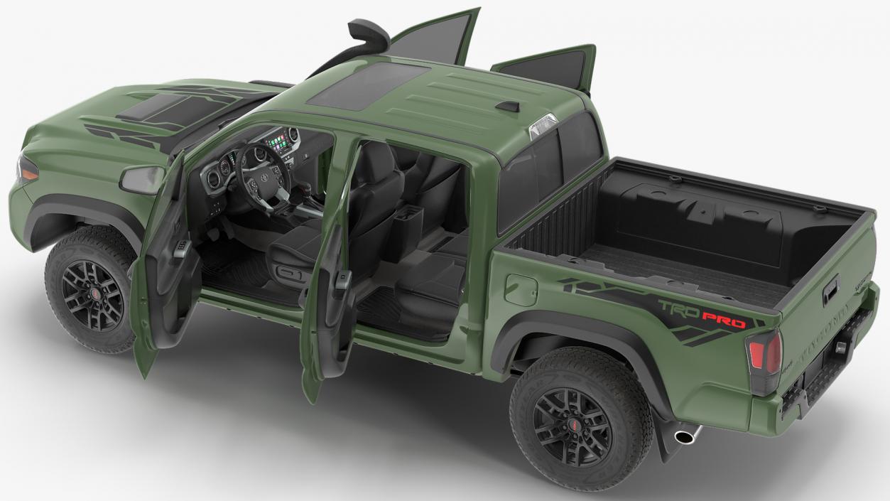 Toyota Tacoma TRD Pro Army Green 2021 Rigged 3D model