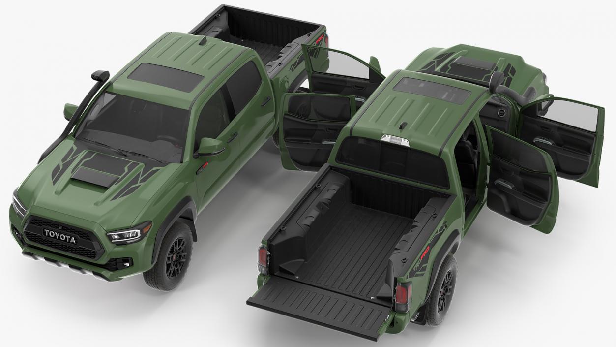 Toyota Tacoma TRD Pro Army Green 2021 Rigged 3D model