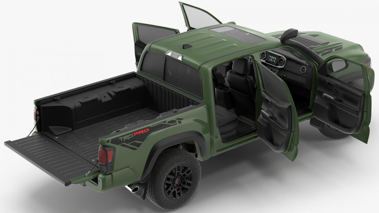 Toyota Tacoma TRD Pro Army Green 2021 Rigged 3D model