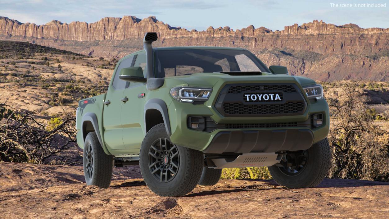 Toyota Tacoma TRD Pro Army Green 2021 Rigged 3D model